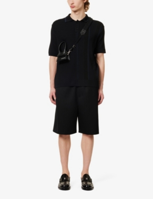 Shop Jacquemus Men's Black Le Polo Juego D-ring Knitted Polo Shirt