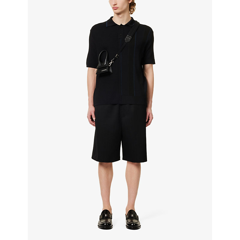 Shop Jacquemus Le Polo Juego D-ring Knitted Polo In Black