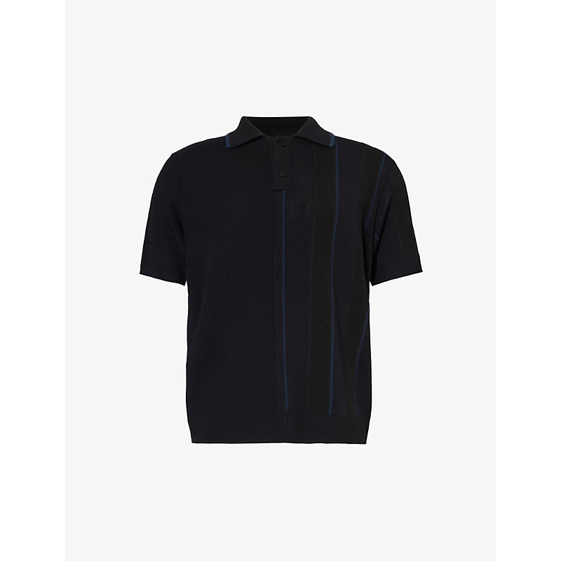 Shop Jacquemus Men's Black Le Polo Juego D-ring Knitted Polo Shirt