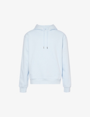Shop Jacquemus Mens Light Blue Le Sweatshirt Brode Brand-embroidered Organic-cotton Hoody