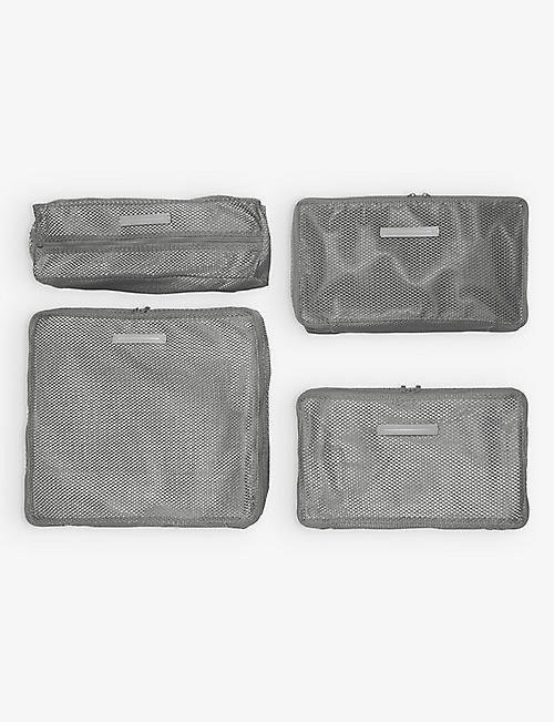 HORIZN STUDIOS: Recycled-mesh packing cubes set of four