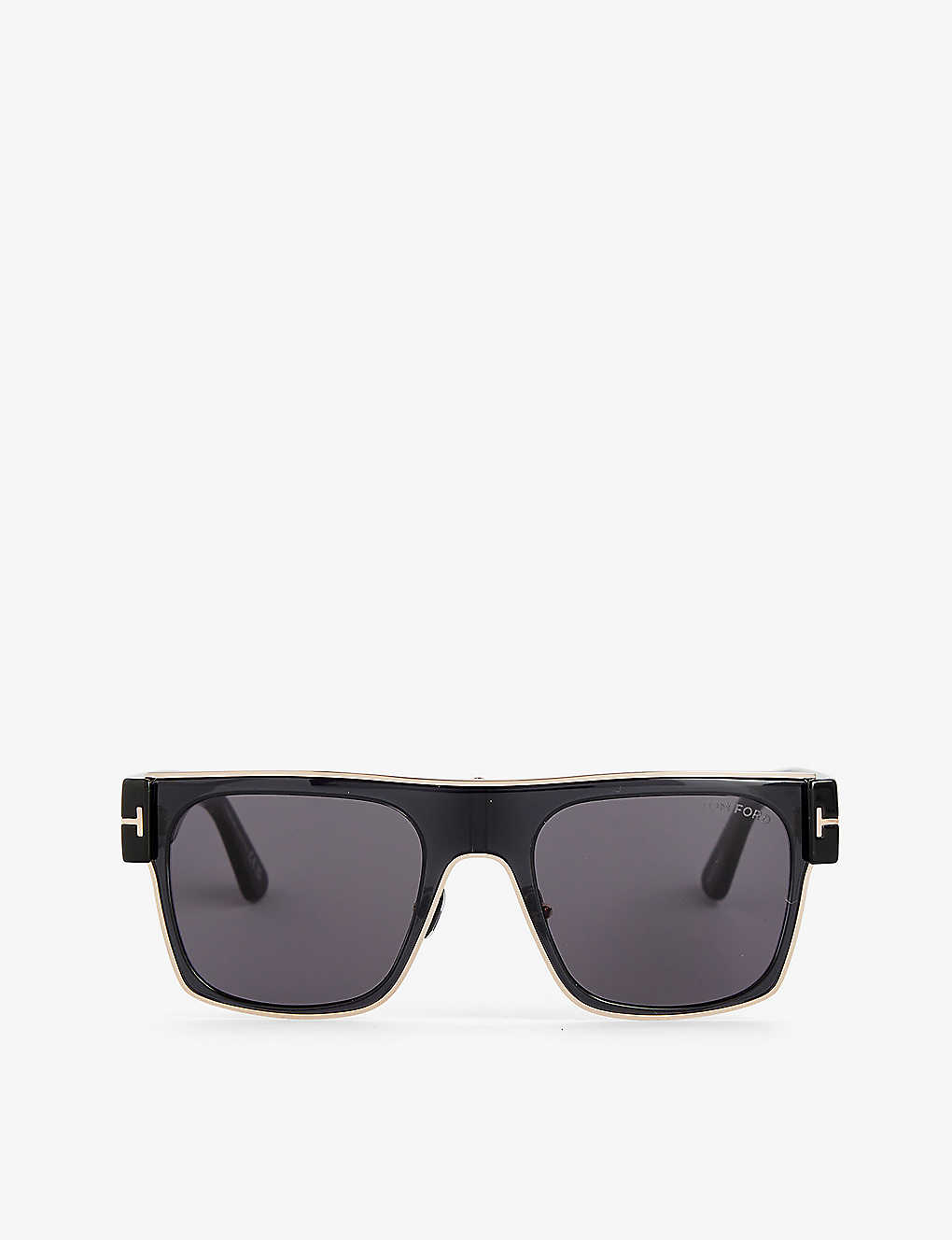 Tom Ford Mens Shiny Black Smoke Ft1073 Edwin Square-frame Metal Sunglasses