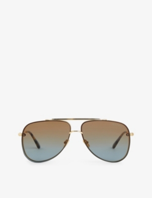 TOM FORD: FT1071 Leon aviator-frame metal sunglasses