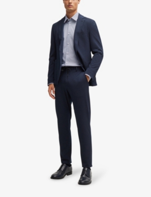 BOSS: Slim-fit digital-print cotton-blend shirt