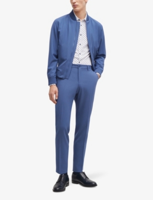 BOSS: Graphic-print slim-fit cotton-blend shirt