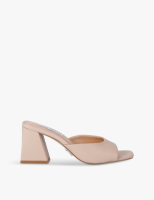 STEVE MADDEN: Glowing square-toe faux-leather heeled mules