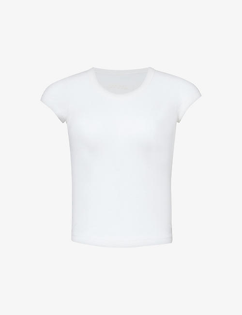 ISABEL MARANT ETOILE: Brand-embroidered round-neck cotton and cashmere-blend top