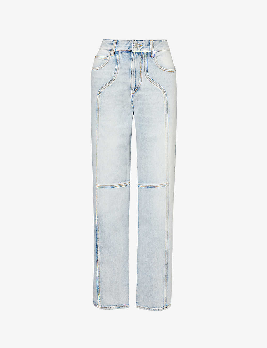 Isabel Marant Étoile Valeria Faded-wash Straight-leg Mid-rise Jeans In Light Blue