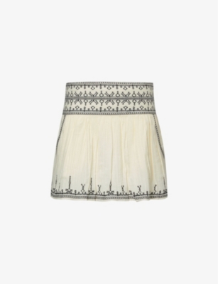 ISABEL MARANT ETOILE: Picadilia embroidered cotton mini skirt