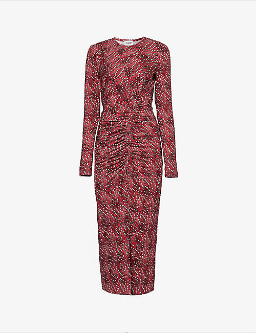 ISABEL MARANT ETOILE: Jelina abstract-pattern stretch-woven maxi dress