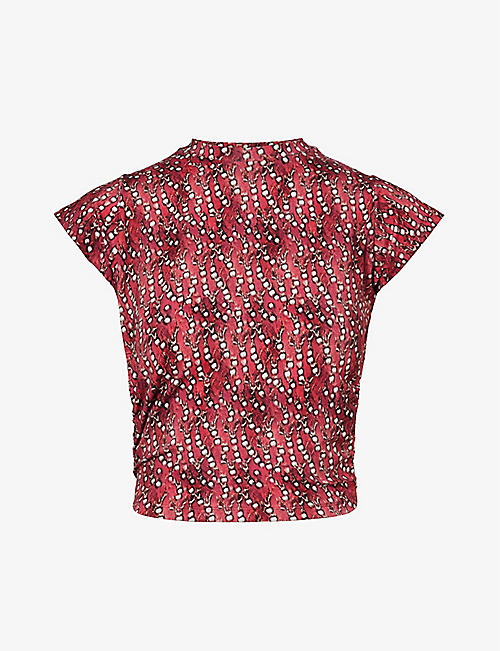 ISABEL MARANT ETOILE: Juviana abstract-pattern stretch-woven top