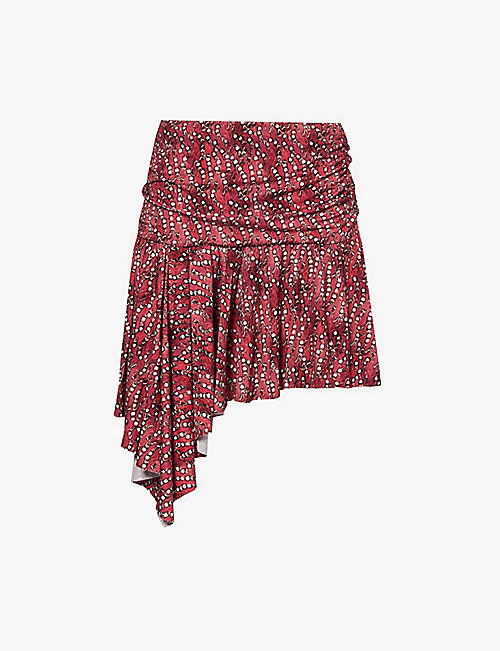 ISABEL MARANT ETOILE: Juliany abstract-pattern stretch-woven mini skirt