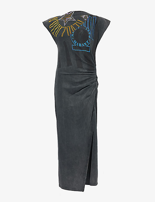 ISABEL MARANT ETOILE: Nadela graphic-print cotton-jersey maxi dress