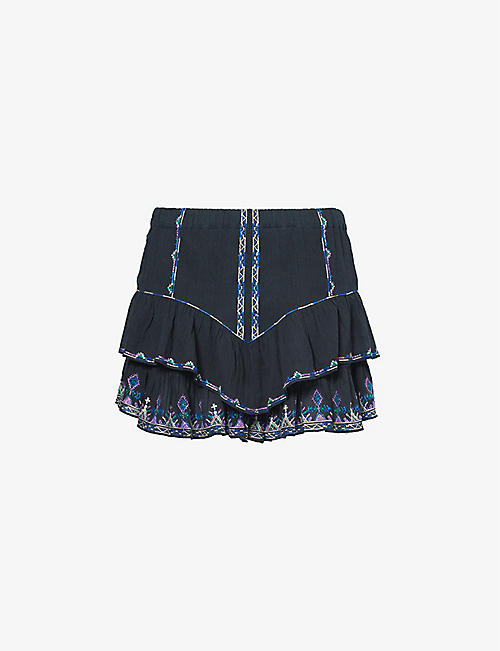 ISABEL MARANT ETOILE: Jocadia embroidered cotton mini skirt
