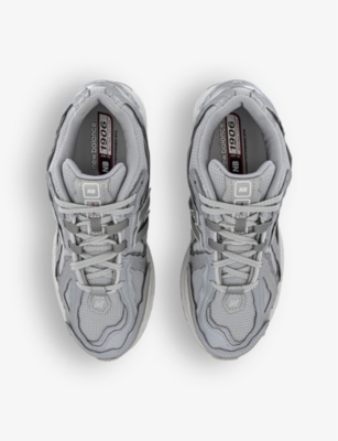 Shop New Balance Men's Silver Metallic 1906 Brand-patch Leather And Mesh Low-top Trainers