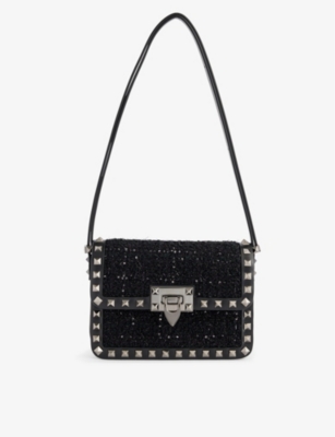 VALENTINO GARAVANI: Rockstud leather shoulder bag