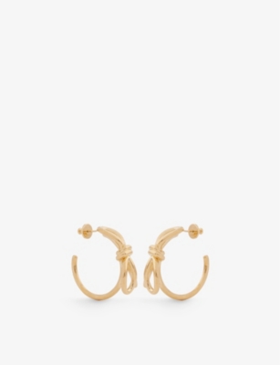 Shop Valentino Bow Tie-knot Brass Earrings In Oro 18