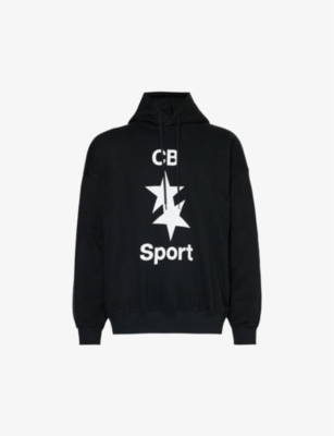 Shop Cole Buxton Mens Vintage Black Cb Sport Logo-print Cotton-jersey Hoody