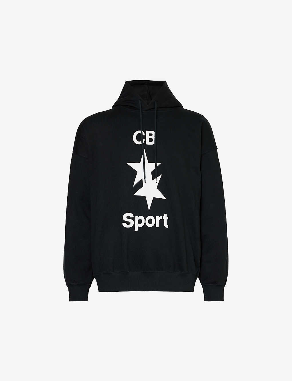 Shop Cole Buxton Men's Vintage Black Cb Sport Logo-print Cotton-jersey Hoody