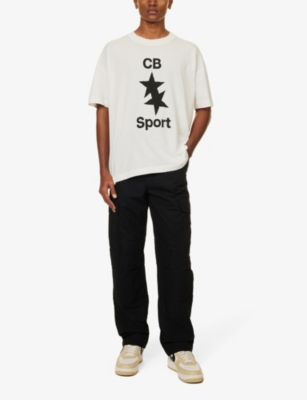 Shop Cole Buxton Men's Vintage White Cb Sport Logo-print Cotton-jersey T-shirt