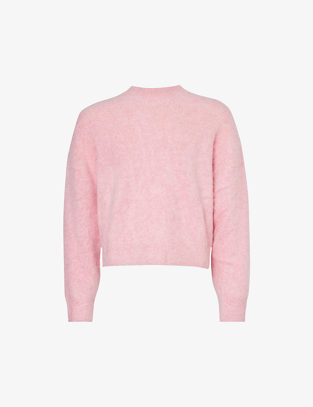 Cole Buxton Mens Pink Fuzzy-knit Crewneck Stretch Alpaca-wool-blend Jumper