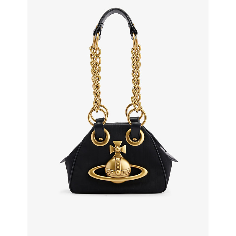 Vivienne Westwood Womens Black Archive Chain Logo-plaque Woven Bag