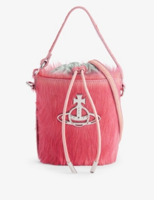 Vivienne Westwood Pink Daisy Fur-texture Bucket Bag