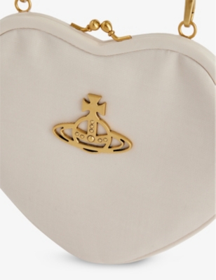Shop Vivienne Westwood Cream Belle Heart Frame Faux-leather Shoulder Bag