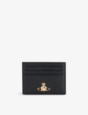 VIVIENNE WESTWOOD: Logo-plaque leather card holder