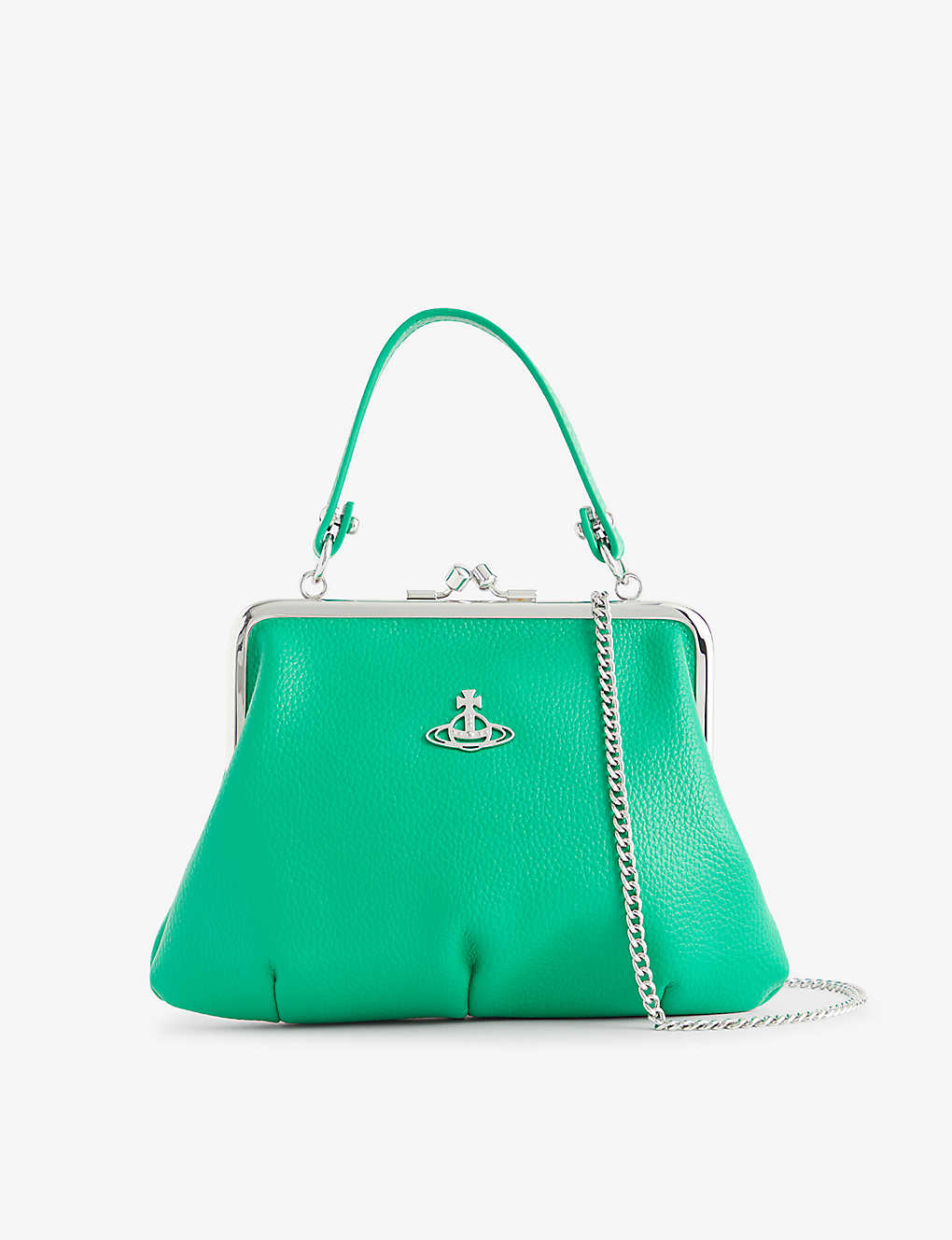Vivienne Westwood Womens Bright Green Granny Frame Faux-leather Top-handle Bag