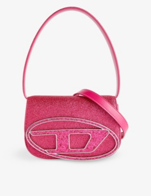 Diesel Womens Pink 1dr Logo-plaque Faux-leather Cross-body Bag
