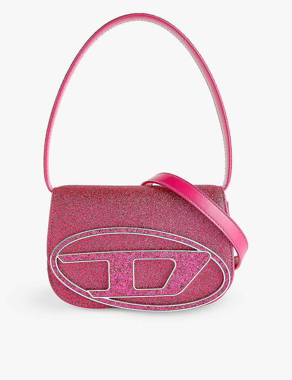 Diesel Womens Pink 1dr Logo-plaque Faux-leather Cross-body Bag