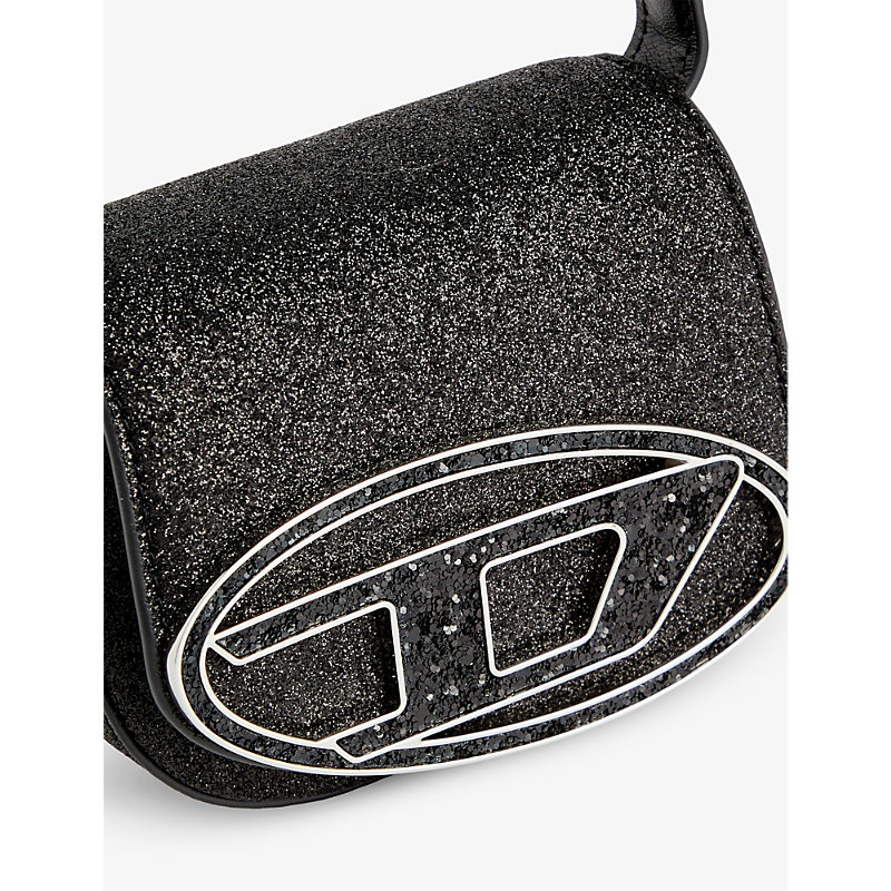Shop Diesel 1dr Xs Logo-plaque Faux-leather Cross-body Bag In Black