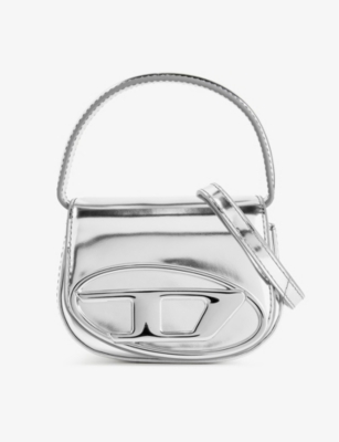 Diesel Womens Silver 1dr Xs Metallic-leather Shoulder Bag