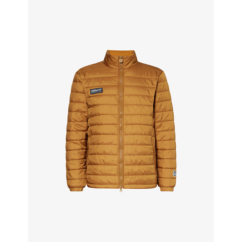 Adidas Statement Topfield Brand-embellished Recycled-nylon Liner Jacket In Bronze Strata