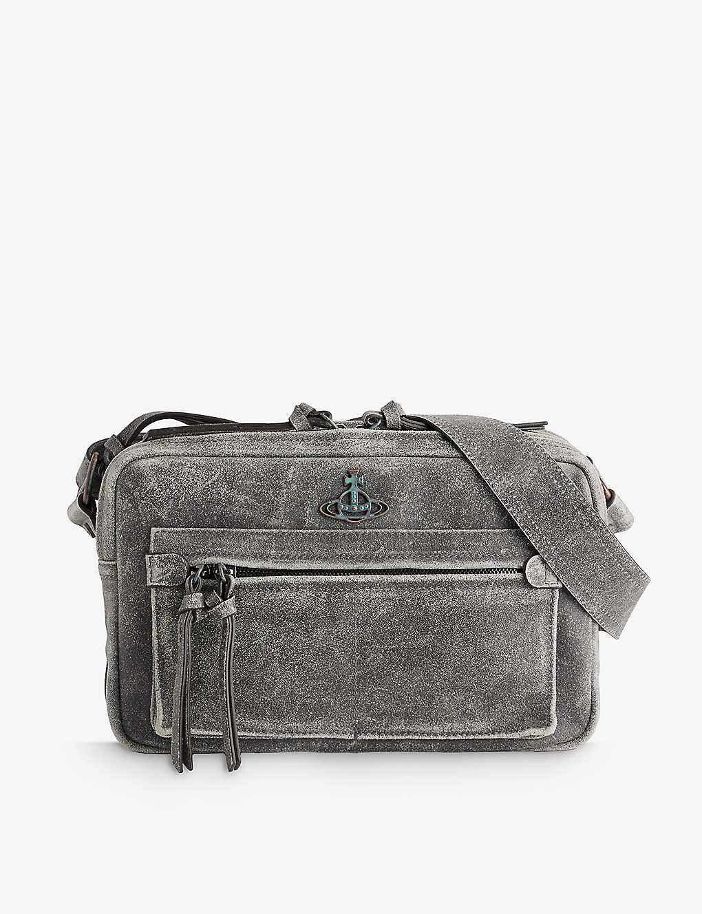 Vivienne Westwood Grey Jerry Distressed Leather Cross-body Bag