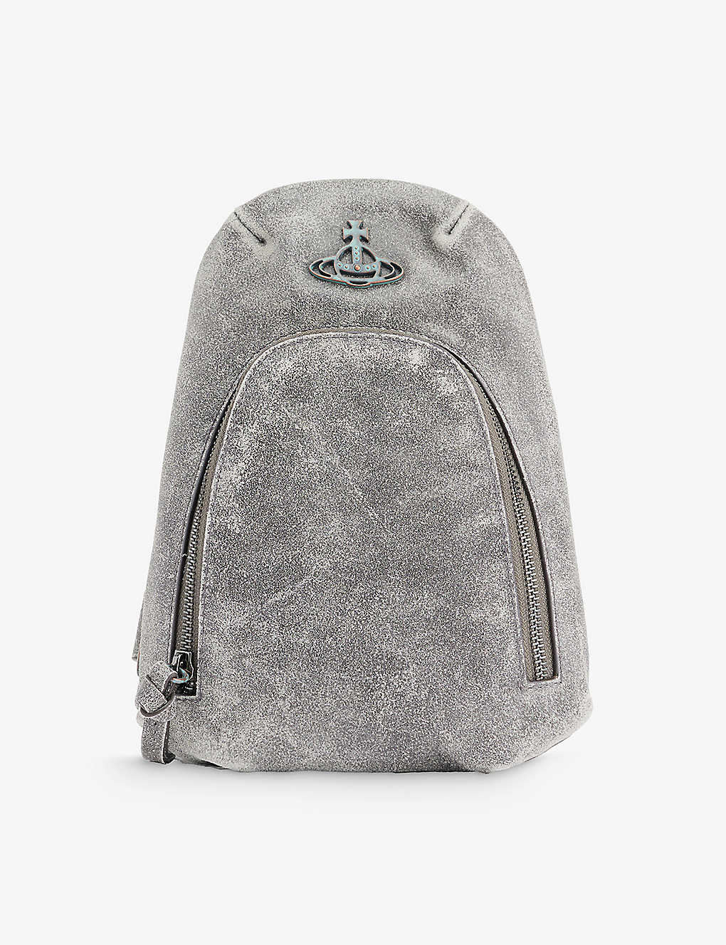 Vivienne Westwood Grey Sling Distressed Leather Cross-body Bag