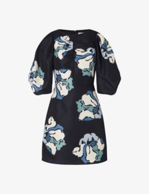 By Malina Womens Floral Primerose Graphic-print Open-front Woven Mini Dress In Floral