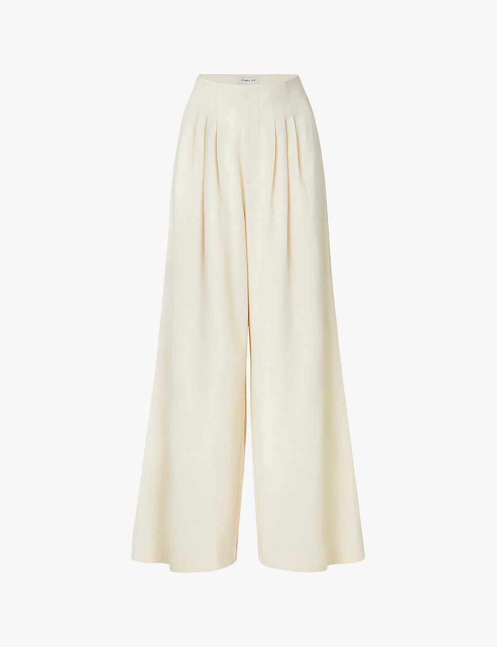 By Malina Diana Wide-leg High-rise Stretch-woven Trousers In Vanilla