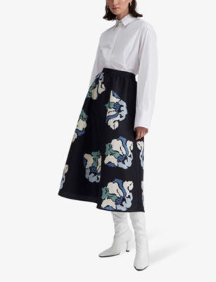 Shop By Malina Malina Women's Floral Filippa Floral-print Satin Midi Skirt
