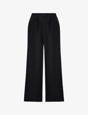 By Malina Womens Black Straight-leg High-rise Wool-blend Trousers