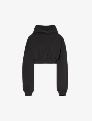 Entire Studios Womens Cork Heavyweight Cropped Organic-cotton Jersey Hoody In Cork