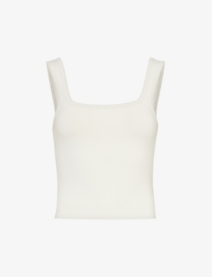 Entire Studios Womens Rice Square-neck Stretch Organic-cotton Tank Top In White
