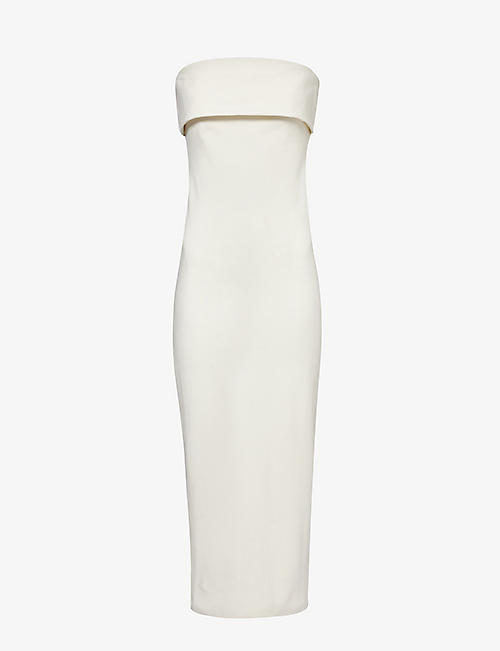 ENTIRE STUDIOS: Lap strapless stretch-cotton midi tube dress