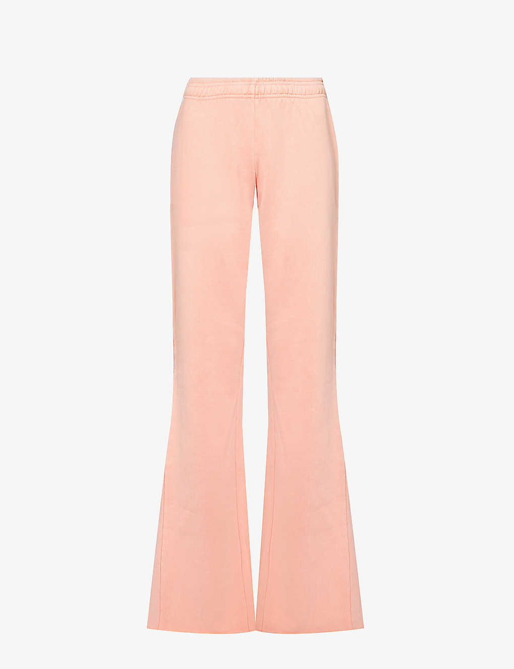 Entire Studios Womens Dusty Pink Heavy Flare Raw-cuff Organic Cotton Trousers