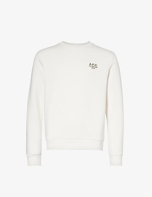 APC: Brand-embroidered crewneck cotton-jersey sweatshirt