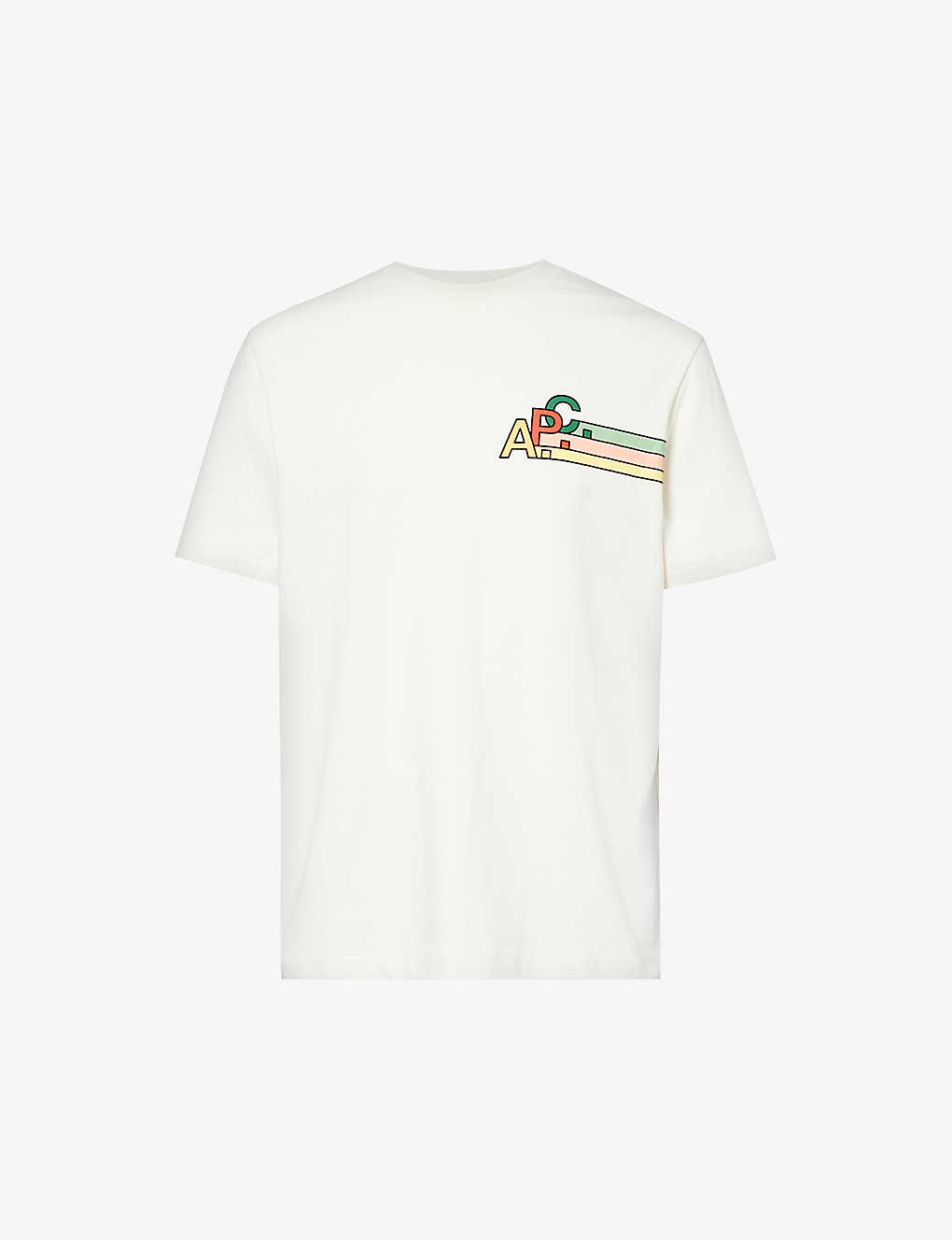 Apc Mens Chalk Branded-print Short-sleeved Cotton-jersey T-shirt In Cream