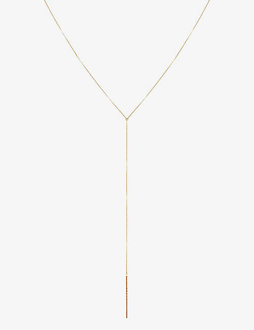 THE ALKEMISTRY: Nude Shimmer 18ct recycled yellow-gold lariat pendant necklace