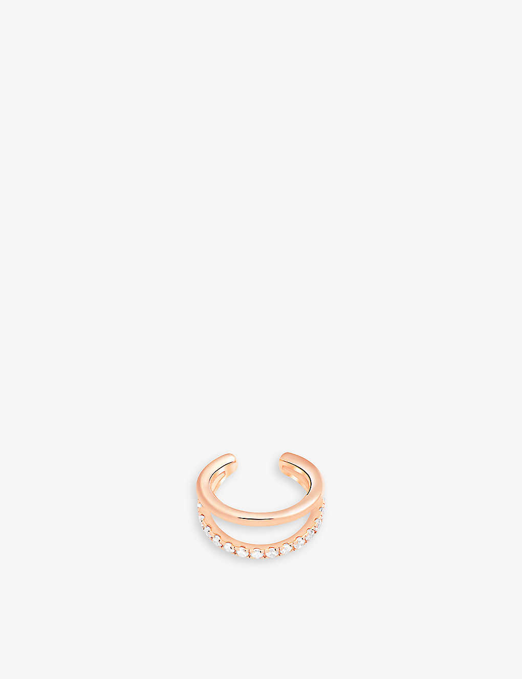 Astrid & Miyu Illusion 18ct Rose Gold-plated Metal And Zirconia Ear Cuff