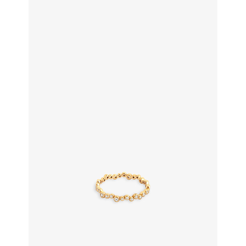Shop Astrid & Miyu Womens Gold Gleam 18ct Yellow Gold-plated Recycled Sterling-silver And Zirconia Ring